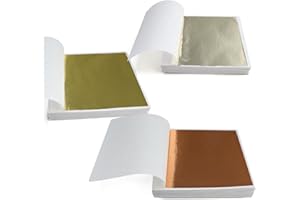 300 Piezas Pan de Oro Manualidades, ZIJANG Pan de Oro, 9 × 9 cm Papel Pan de Oro, para Decoración de Uñas, Escultura y Arquitectura