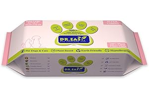 DR. EASY DR.EASY Feuchttücher 100ct für Hunde und Katzen, reinigt Ohren, Gesicht, Po, Körper und Augenpartie - Praktisch, ideal für zu Hause oder unterwegs