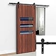U-MAX 6 FT Sliding Barn Door Hardware Kit Heavy Duty Sturdy, Smoothly and Quietly -Easy to Install - Fit 36"-40" Wide Door Panel (I Shape Hanger)