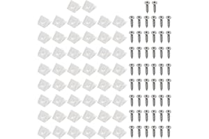 REQAG 50 sztuk łączników tylnej ściany, kliny do wiszących półek szuflad, tylna ścianka szafy, kliny z tworzywa sztucznego, uchwyt ścienny ze śrubami (białe)