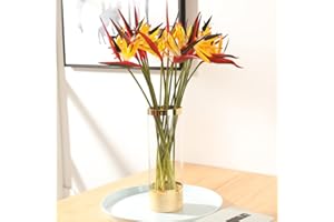 NatureMan Sztuczne kwiaty, rajski ptak, 55 cm, hawajskie tropikalne kwiaty, Strelitzia, zielona roślina do dekoracji domu, ogrodu, biura, weranda, dekoracje ślubne, żółte