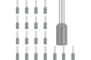 100Pcs Ferrules 0.75mm², Hanibos Insulated Bootlace Ferrule Wire Terminal Ferrules Crimp Connector Grey Cord Pin End Terminals Crimp Ferrules Wire Connector E7508