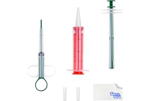 Kare & Kind 3x Sparapillole per Animali Domestici - Dispenser di Farmaci - Siringa Sparapillole per Compresse, Pillola, Capsule - Utilizzare per Acqua, Latte Artificiale, Polvere