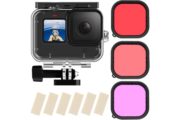 TELESIN Boîtier étanche pour GoPro Hero 9 Noir, 50 m de Profondeur sous-Marine Coque de Protection Transparente avec Support à dégagement Rapide pour caméra d'action GoPro HERO9 Noir