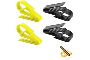 TUKEVA 4 Stück Zigarrenhalter Zigarrenclip Zigarren Zigarrenhaltergriff Golf Zigarren Halter Zigarrenhalter für Golfbag Cart Boot Minder Cigar Grip Clip Clamp Ausrüstung Zubehör (Schwarz und Gelb)