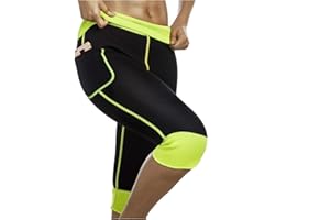 Bingrong Damskie spodnie sportowe z efektem sauny, wysoka talia, trening z neoprenu, odprowadzanie potu, szybkoschnące, z kieszenią kontrolującą brzuch