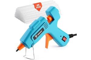 DEKOPRO Varmlimpistol: 50 W mini turkos kompakt varm limpistol med 85 limstänger, elektrisk limpistol för DIY, konst, gör-det-själv, kontor, skola, hemreparationer