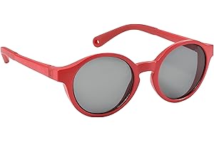 BÉABA, Lunettes de soleil pour Enfants 2-4 ans, Protection 100% UV - CAT 3, Protection Latérale, Confort Optimal, Branches ajustables 360°, Coquelicot