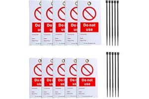 LIVE LIFE BETTER LIVELIFEBETTER® Do Not Use Tags - Set of 10 with Cable Ties for Lockout, Isolation Warnings, Records & H&S Lock Off Tags, Do Not Operate - Durable Polypropylene (PP) Material