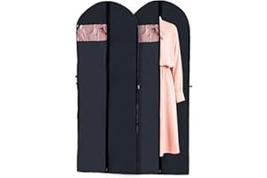 VADUDA 2Pcs Long Dress Bags Covers Wedding Dress Covers Garment Bags Full Length 180cm/71inch Black Clothes Covers Protector Bags Moth Proof Clothes Bags Hanging for Women Bridesmaid Party Dress