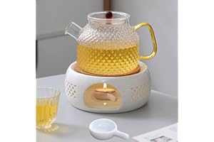 QUNKUN Calentador de Tetera, Té Calentador, Porcelana Clásica Calentador, Clásica Calentador Tetera, Calentador Tetera Multifunción, Calentador de té de Porcelana para Mantener el Té y el Café Calientes