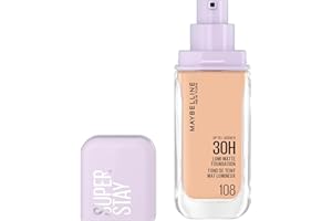 ‎MAYBELLINE Maybelline New York 30H Lumi Matte Foundation, Langanhaltend ultra-frischer Look mit mattem Finish, Aufbaubare & lichtreflektierende Foundation, Farbe: 108 Sehr Hell-Hell, Kühl, Superstay