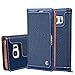 Produktbild HARRMS Samsung Galaxy S7 Edge 5,5" Leder Hülle Flip Case Handytasche und Brieftasche mit Standfunktion Kredit Karten Fach mit Unsichtbarem Magnet,Blau