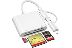 Compact Flash SD-kortläsare, Lightning USB-C till SD/Micro SD/CF-kortadapter, minneskortläsare för iPhone, iPad, MacBook, Samsung, Android