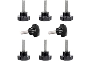 KACRILIDI 8 Piezas M10 Perilla de Sujecion, M10 x 40mm Rosca de Estrella Tornillo, Tornillo de Sujeción de Rosca, Cabeza Perilla de Estrella de Mango Moleteado Roscado Macho, para Máquina, Equipamiento