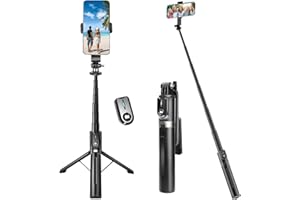 PEYOU Palo Selfie Trípode,Tripode para Movil 4 en 1, Giratorio 360°, Recargable Bluetooth Selfie Stick con Adaptador Go Pro para iPhone 15/14/13 y Samsung Series