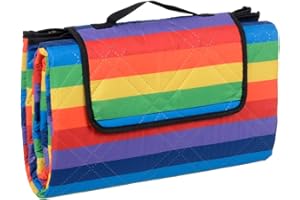 Azuma Family Picnic Blanket Waterproof Travel Rug Camping Mat Rainbow XXL 200x200cm