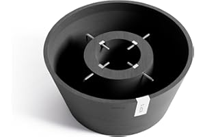 Ecopots Christbaumständer mit Wasserspeicher für Bäume bis 3,00 m Baumhöhe umkippsicher - Tannenbaumständer Dunkelgrau aus recycling Kunststoff Ø 50 cm rund groß - Weihnachtsbaumständer Weihnachtsbaum