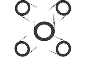 Digitaler 5M Temperatursensor ENOPYO Temperaturfühler Temperaturkabel 5 Stk,Edelstahl Wasserdichte Sonde,Kompatibel mit Shelly Temperatursensor addon plus,Arduino,Raspberry Pi,Inklusive E-book