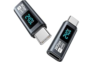 GIANAC Adattatore USB C a USB C 240W [2 pezzi] 20 Gbps Adattatore USB C con display LED, Adattatore Tipo C Connettore di Trasferimento Dati per iPhone15,Samsung Galaxy,MacBook, iPad e altri Dispositivi USB-C