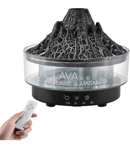 Vulcan Aroma-diffuser met vlam, ultrasone aromadiffuser, 360 ml, met grote capaciteit, 2-in-1 met timerfunctie, voor ruimtes en kantoren thuis