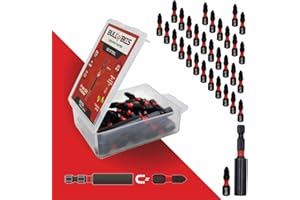 30 x Bull Bits 25mm PZ2 Impact Screwdriver Drill Driver Bits Set + Magnetic Bit Holder Compatible with DeWalt Milwaukee Bosch Makita and More