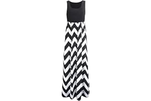 Très Chic Mailanda Robe d'été longue en mousseline de soie pour femme - Taille haute à rayures - Robe de plage élégante