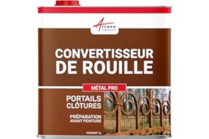 Anti rouille, Metalpro : convertisseur de rouille et traitement contre la rouille - efficace sur portail volet carrosserie vélo - 1 L - ARCANE INDUSTRIES