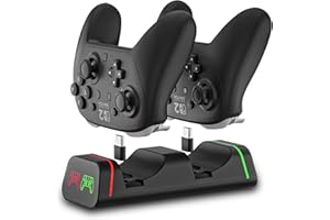 HEATFUN Xbox Series S/X & PS5 Controller Charging Dock - Nintendo Switch Pro Controller Charger