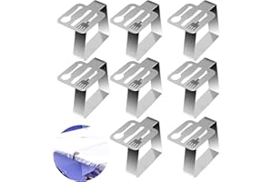 LAMEK 8pcs Decorative Tablecloth Clips Stainless Steel Table Cloth Clamp Thickened Tables Cover Clamps Holder Metal Tablecloth Clip for Home Picnic Outdoor BBQ Wedding DIY Party