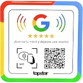 Google NFC and QR Reviews Acrylic Plate - Sticker - NFC Sticker Increase Google Ratings - QR Reviews - Easy Setup with Web Ap