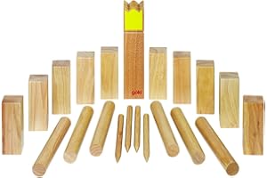 Goki - 2041520 - Jeu De Plein Air - Vikinger Kubb Dans Un Sac De Coton - Couronne Jaune