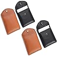 BMTick 4 Pack Brown & Black Leather Ashtray Pocket Pouch - Compact Odour Free and Fire Resistant Portable and Discrete Ashtray - Home Decor & Accents