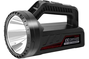 ERAY Torcia LED Potente Ricaricabile, Torcia LED Alta Potenza con 7 Modalità/IPX5 Impermeabile/Cavo USB/Tracolla, Portatile Flashlight Emergenza SOS per Campeggio/Trekking/Emergenze/Pesca
