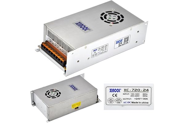 XINCOL 30A 720W Interrupteur transformateur de tension commutateur d'alimentation AC 110V/220V a DC 24V pour rubans a led bande