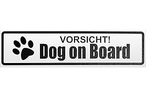 ‎KIWISTAR Kiwistar Vorsicht! Dog on Board Magnetschild Schild magnetisch - 30cm Schwarz - reflektierend - Magnetfolie für Auto PKW Kfz