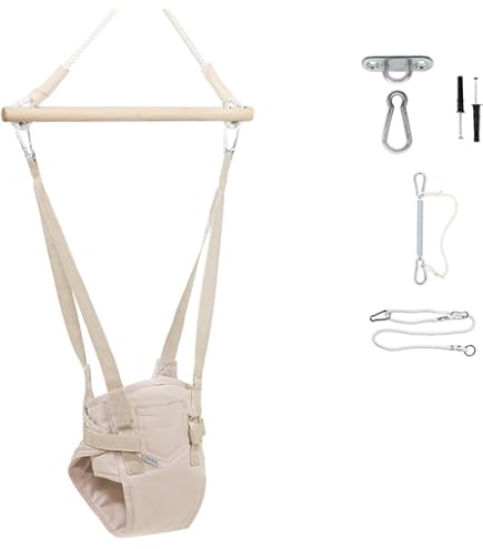 Jumperoo Bebe Fille Baby Jumper Avec Support - 6-24 Mois - Chaîne Ajustable - Intérieur/extérieur - Assemblage Facile Jumper Bébé Intérieur Extérieur