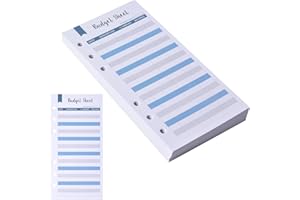 JOYAN 60 Stück Budget Blätter 6 Löcher A6 Binder Kosten Tracker Budget Sheets Zubehör für Binder Notebook Nachfüllpapier Budget Sheet Binder für Budgetierung Umschläge Bargeld Umschlag Rechnungs