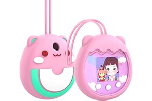 Oziral Silikonowe etui do konsoli do gier Tamagotchi Pix Electronic Virtual Pet z paskiem na rękę, silikonowe etui kompatybilne z Tamagotchi Pix (różowe)