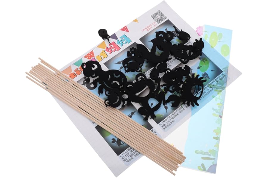 GALPADA 1 Set Multifunctional Diy Shadow Puppets Toys for Preschool Storytelling And Puppet Theater Interactive Learning And Creative Stage Play - Black