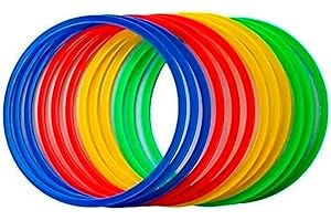 Cannon - Set de 12 Aros de Entrenamiento Deportivos de 50 cm – Aros Flexibles para Fútbol, Atletismo, Educación Física y Juegos Infantiles