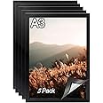 Excefore A3 Magnetic Display Frame, Self Adhesive Magnetic Paper Holder, for Ad Display, Storage Photos, Notices, Documents Magnetic Display Frame, Photo Frame Alternatives (5Pack, Black)