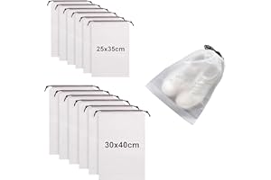 XINGRUN 12 Pezzi Borsa Porta Scarpe da Viaggio, Sacchetti Portascarpe,Borsa Scarpe da Viaggio Impermeabile, Sacchetti per Scarpe Antipolvere con Coulisse, Sacca da Viaggio per Riporre Scarpe-25x35cm/30x40cm