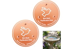NUTKIT Vogeltränke Kupferscheibe, 99,99% Kupferscheibe Hält Sauber, 0.6mm Vogeltränken Reiniger Kupferplatte mit Dreifach-Punkt Unterstützung, Vogelbad Kupferplatte für Vögel Draußen Brunnen, 2 Stück
