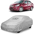 KINGSWAY® Amaze Car Body Cover Dustproof for (Year 2013 to 2018) All Model, Compatible with Honda Amaze Car Cover, Comes with Bird Droppings, Scratch, UV and Paint Protection, Silver Matty