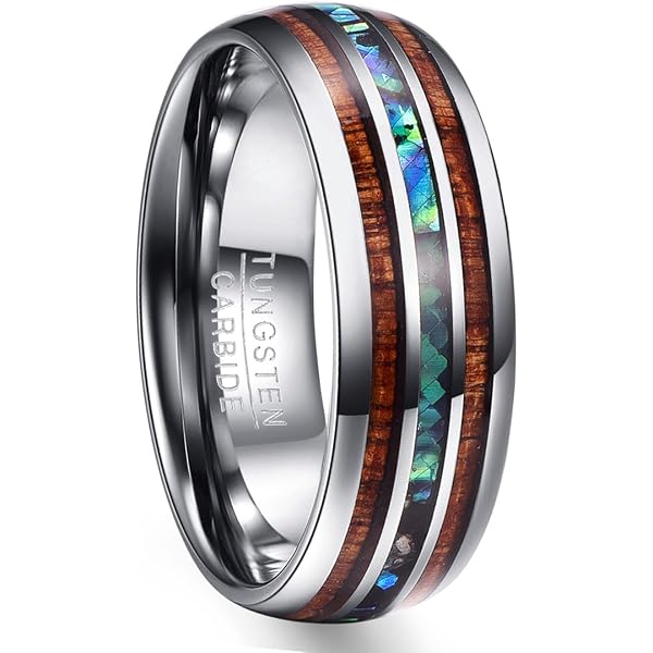 Zense - Bague homme argentée brillante avec rainures ZR0176 Argenté