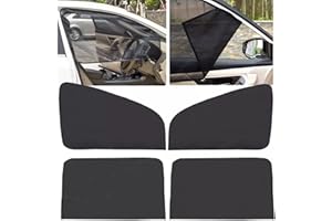 GDWD 4Pcs Universal Car Front Rear Side Window Sun Shade,Car Window Shades,One-way Perspective Installation-free Magnetic Curtain,UV Rays Block Breathable Sunshade Blinds for Baby Kids Adults Pet.