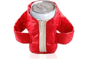Vanyibro Beer Can Cooler Jacket,Creative Insulated Can Cooler Sleeve Beverage Vest Jacket Cover for 12oz Cans Beer Gifts for Beer Lovers Men Father (Red)