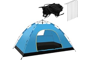 Jodimitty 4 Men Pop Up Tents for Adults Outdoor Waterproof Camping Tent with Eave Instant Automatic Pop-Up Tent Family Tent for Garden Beach Sunshade