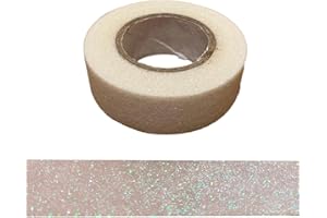 SYNTEGO Cinta adhesiva decorativa de purpurina para manualidades para pegar en el borde de purpurina (blanco brillante)